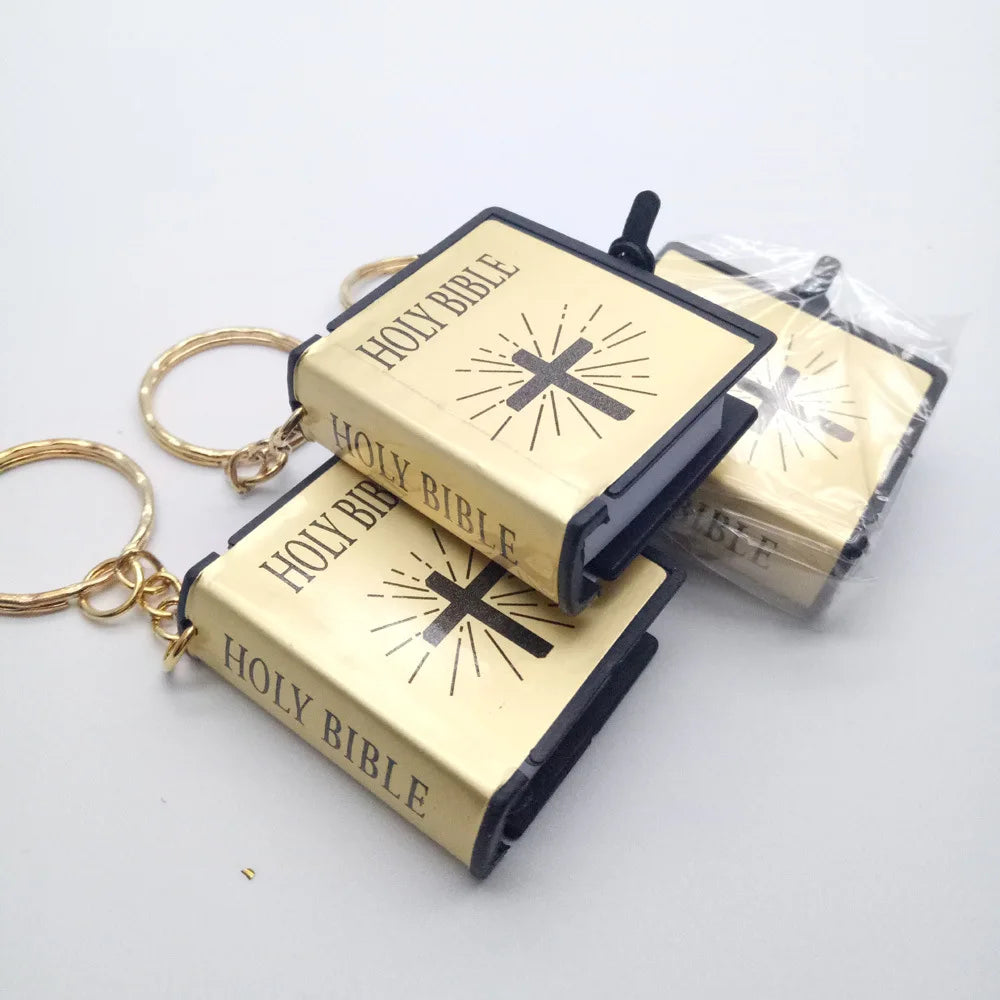 10pcs/lot Mini HOLY Bible Keychain