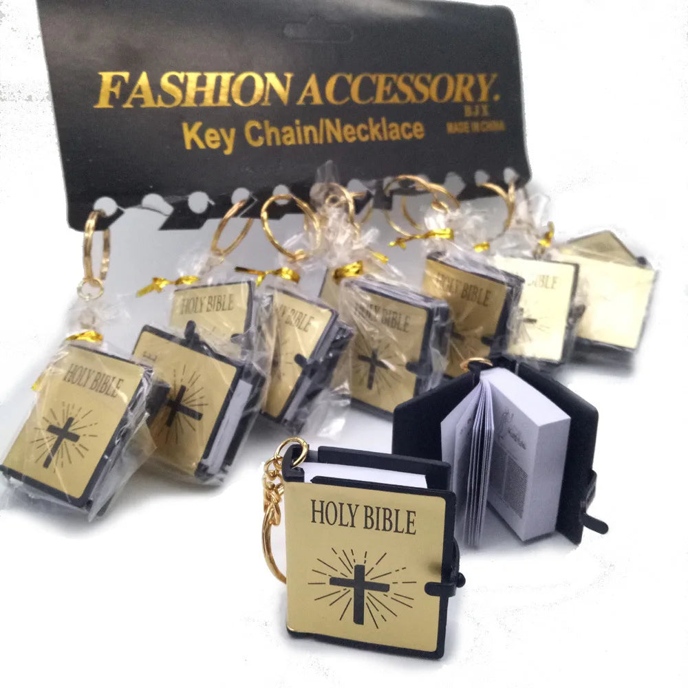 10pcs/lot Mini HOLY Bible Keychain