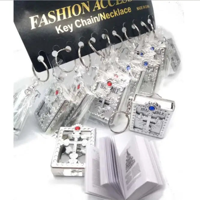 10pcs/lot Mini HOLY Bible Keychain