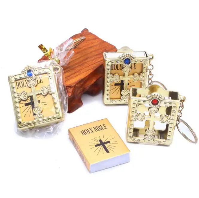 10pcs/lot Mini HOLY Bible Keychain