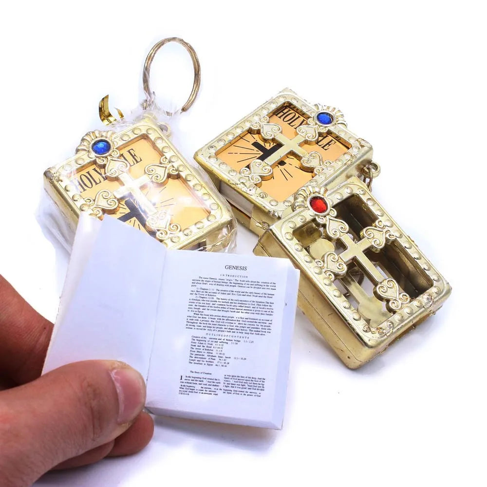 10pcs/lot Mini HOLY Bible Keychain