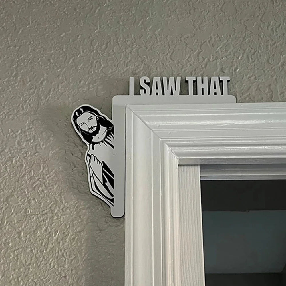 Wooden "I Saw That" Jesus Decor - Funny Frame Ornament