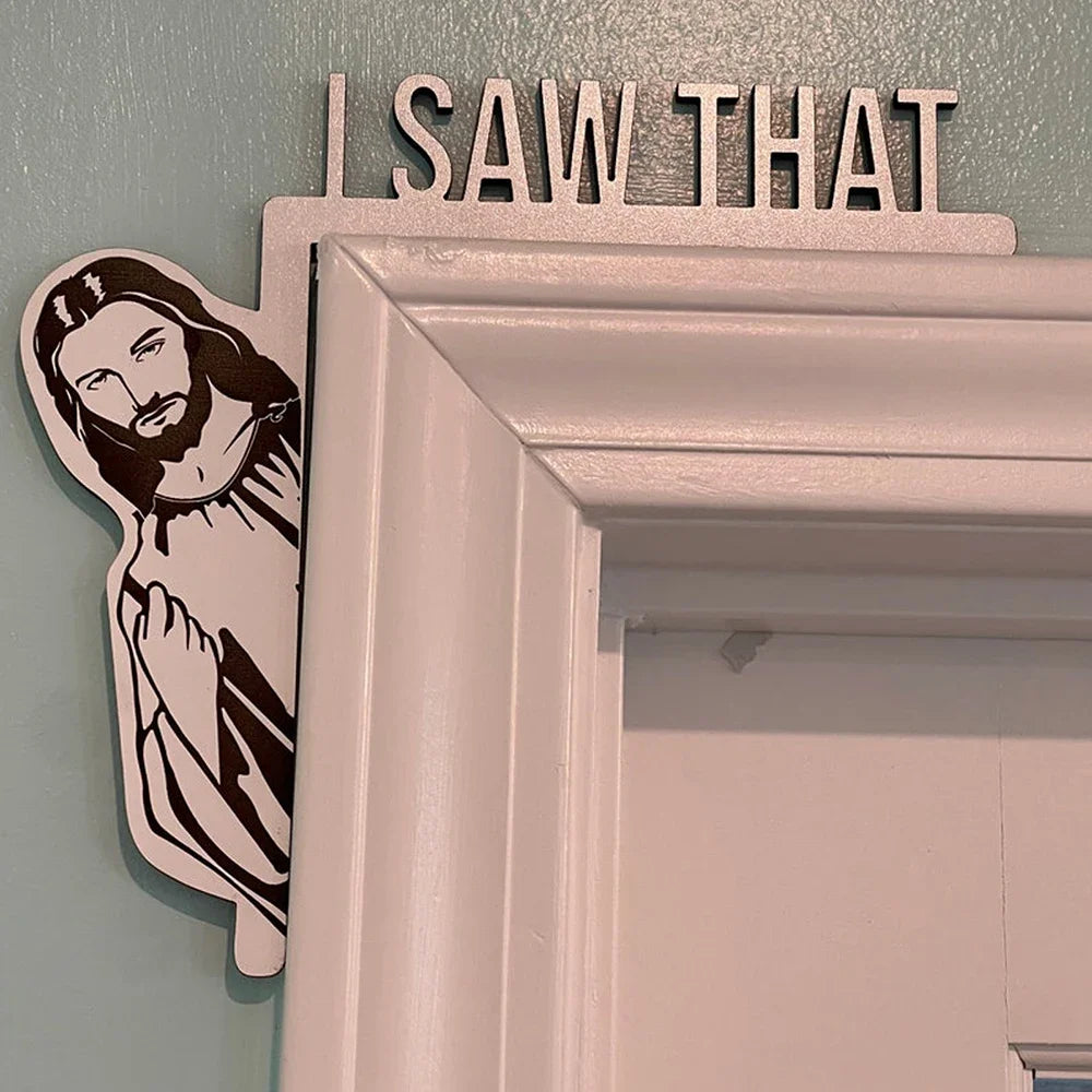 Wooden "I Saw That" Jesus Decor - Funny Frame Ornament