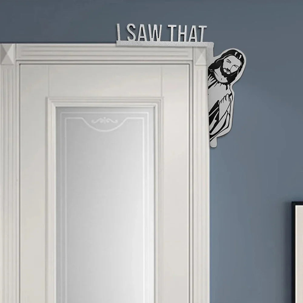 Wooden "I Saw That" Jesus Decor - Funny Frame Ornament