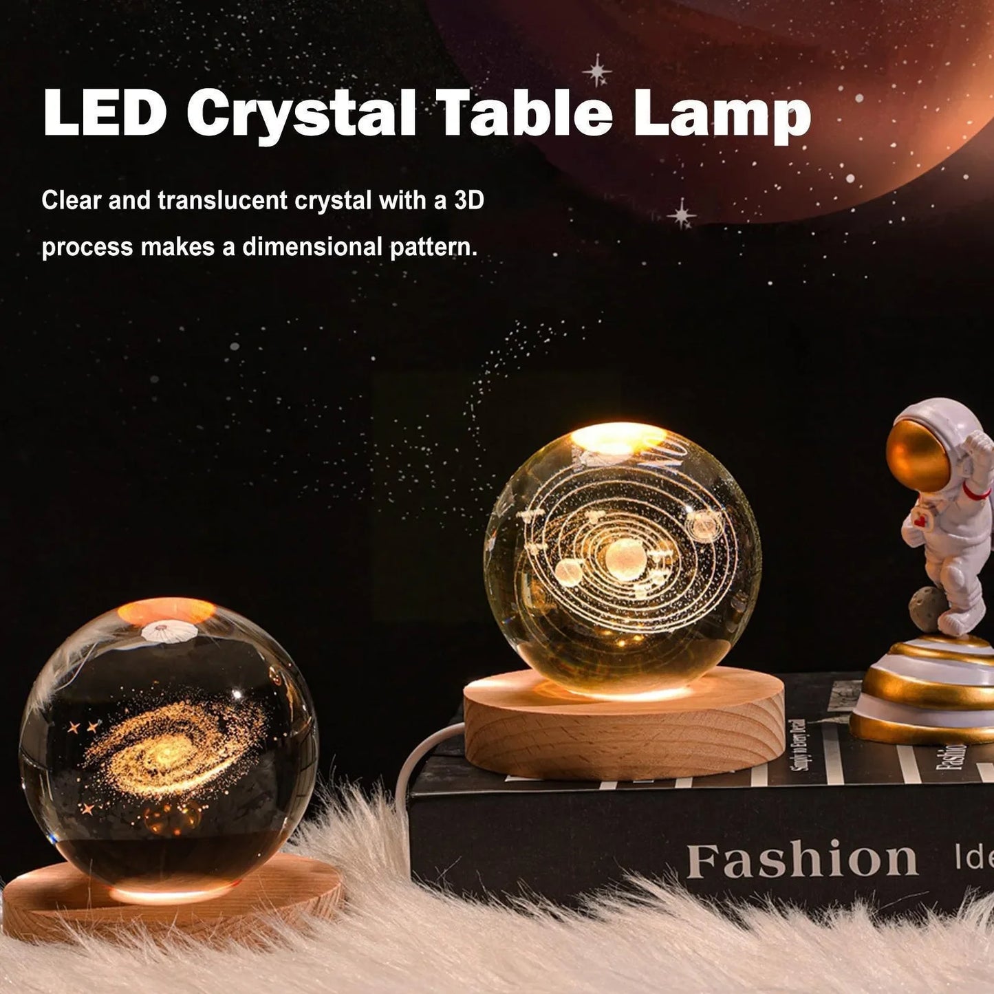 Variety USB LED Night Light Crystal Ball Table Lamp