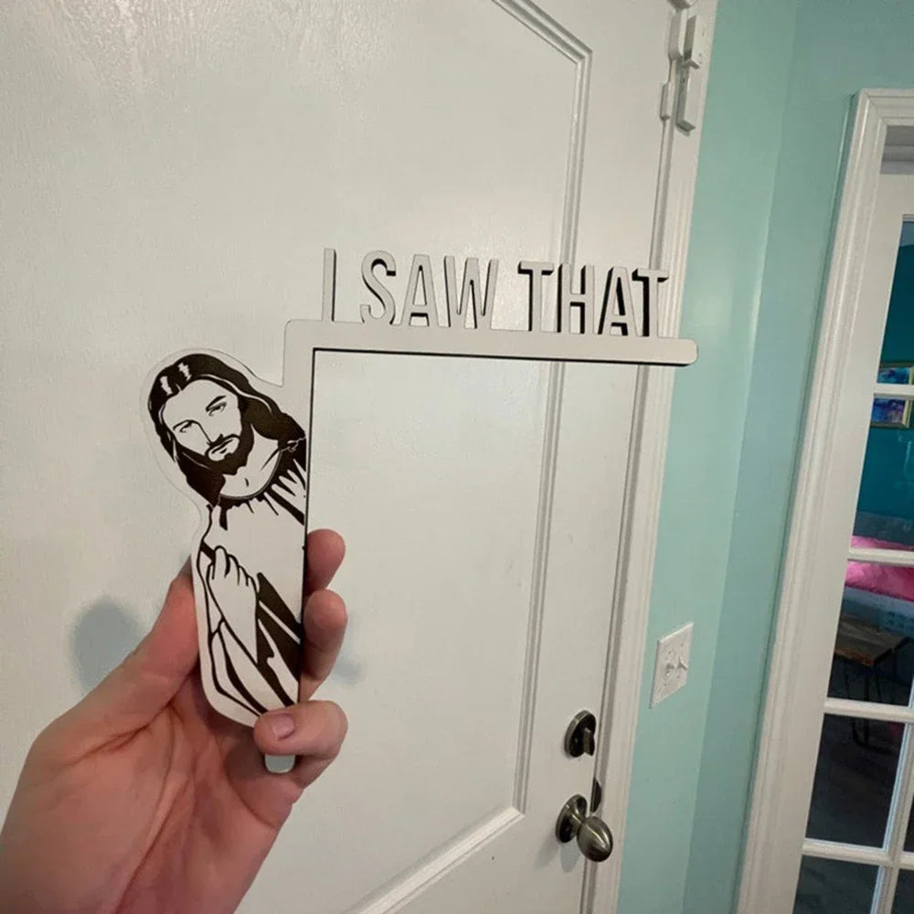 Wooden "I Saw That" Jesus Decor - Funny Frame Ornament